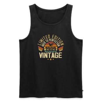 Vintage 1989 Retro 1989 Birthday Gift - Men's Premium Organic Tank Top - black - Front - Michal (187cm)