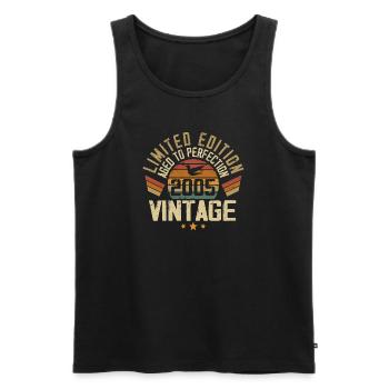 Vintage 2005 Retro 2005 Birthday Gift - Men's Premium Organic Tank Top - black - Front - Michal (187cm)