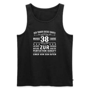38 Years Gift Idea for 38 - Birthday - Men's Premium Organic Tank Top - black - Front - AI Model Male 178 light (178cm)