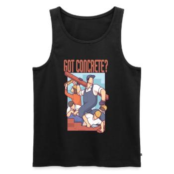 Got Concrete - Bauarbeiter - Männer Premium Bio Tank Top - Schwarz - Vorne - AI Model Male 178 light (178cm)