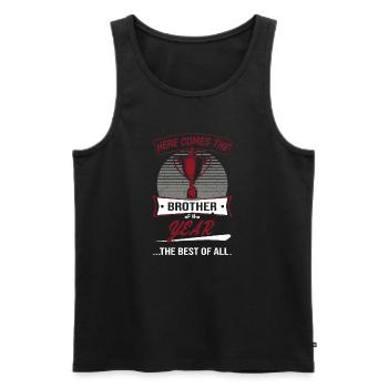 Trophy Trophy for Brother of the Year - Men's Premium Organic Tank Top - black - Front - AI Model Male 178 light (178cm)