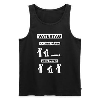 Vater Vatertag Spritztour Kumpel Bier trinken - Männer Premium Bio Tank Top - Schwarz - Vorne - Michal (187cm)