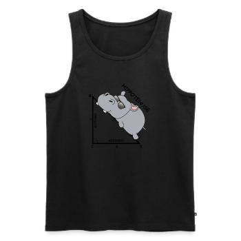 Hippoténuse | Hippopotame, Mathématiques, Hypoténuse - Débardeur bio Premium Homme - noir - Devant - AI Model Male 178 light (178cm)