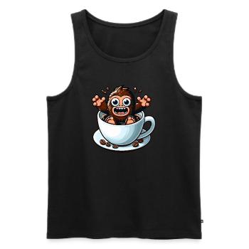 Bigfoot Coffee Coffee Drinker Coffee Lovers - Men's Premium Organic Tank Top - black - Front - Michal (187cm)