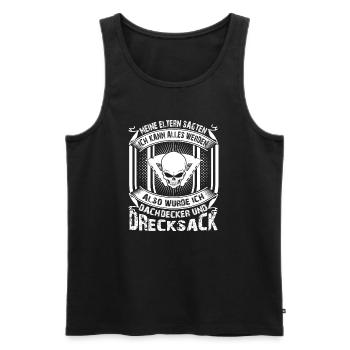 Dachdecker - Männer Premium Bio Tank Top - Schwarz - Vorne - Michal (187cm)