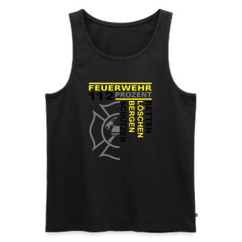 Feuerwehr 112 Retten Löschen Bergen Schützen - Männer Premium Bio Tank Top - Schwarz - Vorne - Michal (187cm)