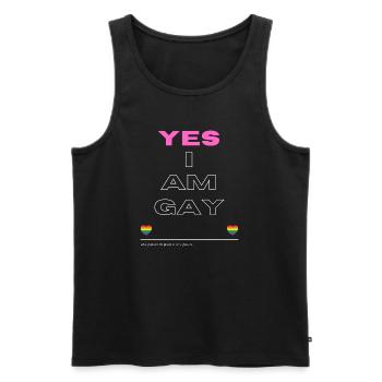 Oui, je suis gay Pride Shirt - Débardeur bio Premium Homme - noir - Devant - Michal (187cm)