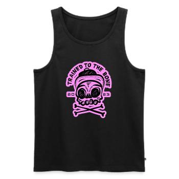entraîné à l’os Musculation Fitness Rose - Débardeur bio Premium Homme - noir - Devant - Michal (187cm)