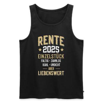 RENTNER RENTE 2025 - Männer Premium Bio Tank Top - Schwarz - Vorne - AI Model Male 178 light (178cm)