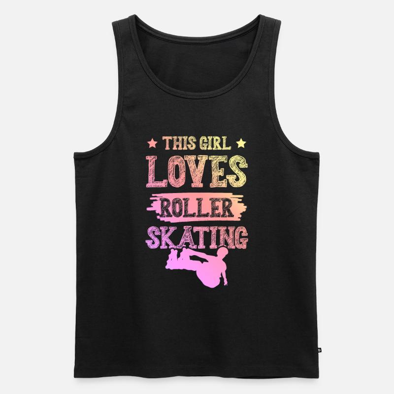 mädchen liebt roller skates - Männer Premium Bio Tank Top - Schwarz