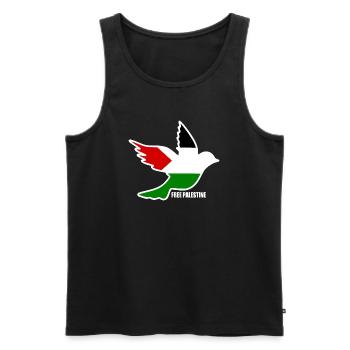 Free palestine - Débardeur bio Premium Homme - noir - Devant - Michal (187cm)