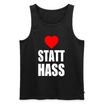 Herz statt hass - Männer Premium Bio Tank Top - Schwarz - Vorne - Michal (187cm)