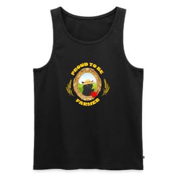 Proud to be Farmer - Men's Premium Organic Tank Top - black - Front - AI Model Male 178 light (178cm)