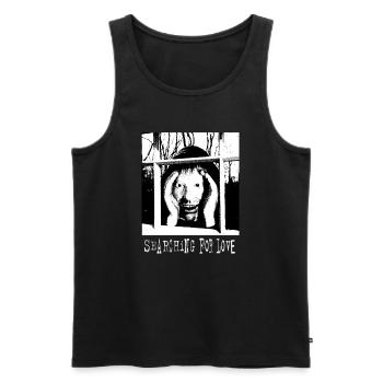 searching for love - Men's Premium Organic Tank Top - black - Front - AI Model Male 178 light (178cm)