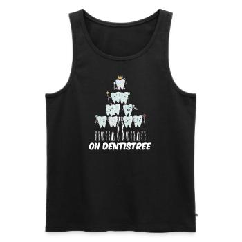 Oh Dentistree Sweet Tooth Christmas Tree - Men's Premium Organic Tank Top - black - Front - AI Model Male 178 light (178cm)