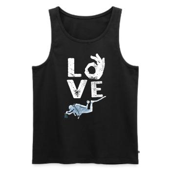 Ich mag es, mit einem Taucher zu tauchen - Männer Premium Bio Tank Top - Schwarz - Vorne - AI Model Male 178 light (178cm)
