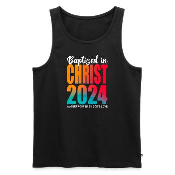 Baptisés en Christ 2024 - L’amour de Dieu - Débardeur bio Premium Homme - noir - Devant - Michal (187cm)