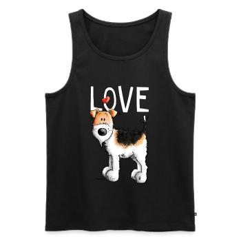 Foxterrier In Love - Lustig - Liebe - Geschenk - Männer Premium Bio Tank Top - Schwarz - Vorne - Michal (187cm)