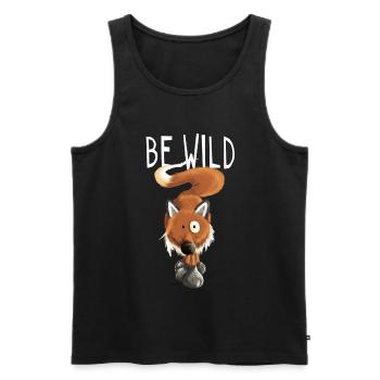 Be Wild Fuchs - Füchse - Fox - Wildtier - Geschenk - Männer Premium Bio Tank Top - Schwarz - Vorne - AI Model Male 178 light (178cm)