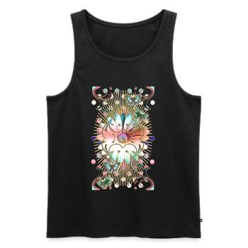 Schmetterlinge Blume Ornamente - Männer Premium Bio Tank Top - Schwarz - Vorne - Michal (187cm)
