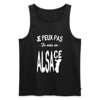 Je peux pas je vais en Alsace - Débardeur bio Premium Homme - noir - Devant - Michal (187cm)