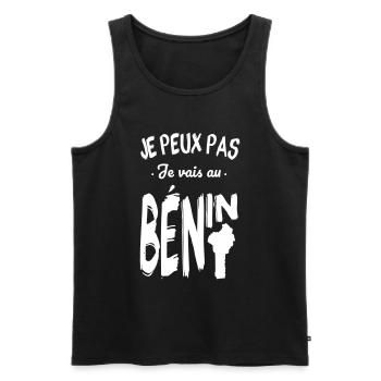 Je peux pas je vais au Bénin - Débardeur bio Premium Homme - noir - Devant - Michal (187cm)