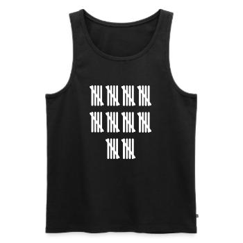 50e anniversaire | Cadeau d’anniversaire, cadeau - Débardeur bio Premium Homme - noir - Devant - Michal (187cm)