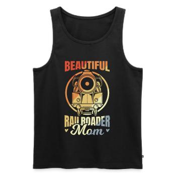 Railroad Mama - Men's Premium Organic Tank Top - black - Front - AI Model Male 178 light (178cm)