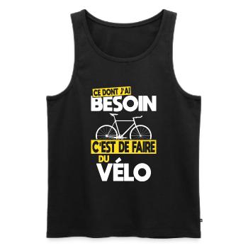 Ce dont j'ai besoin c'est de faire du Vélo - Débardeur bio Premium Homme - noir - Devant - Michal (187cm)