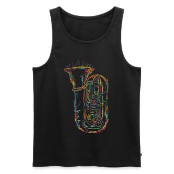 Croquis de tuba - Débardeur bio Premium Homme - noir - Devant - Michal (187cm)