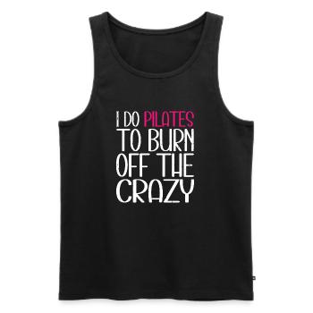 Ich mache Pilates, um die Verrückten zu verbrennen - Männer Premium Bio Tank Top - Schwarz - Vorne - Michal (187cm)