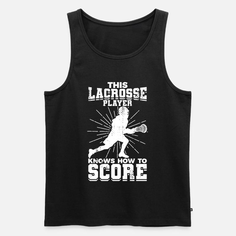 Lacrosse Junge - Männer Premium Bio Tank Top - Schwarz