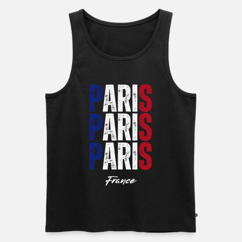 Paris Frankreich, Erinnerung an Paris - Männer Premium Bio Tank Top - Schwarz