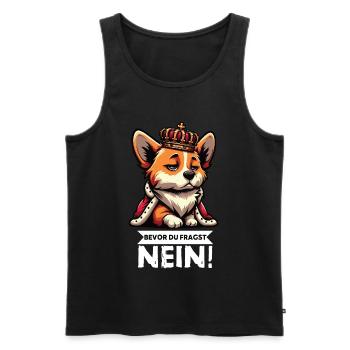 Avant que vous ne demandiez : Corgi Corgi Corgi Gallois Corgi Corgi Dog - Débardeur bio Premium Homme - noir - Devant - AI Model Male 178 light (178cm)