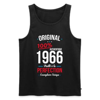 1966 – Original – Exemplaire unique - Débardeur bio Premium Homme - noir - Devant - Michal (187cm)