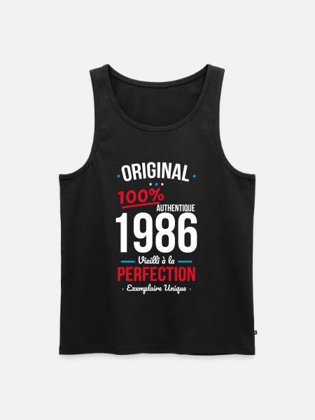 1986 – Original – Exemplaire unique - Débardeur bio Premium Homme - noir