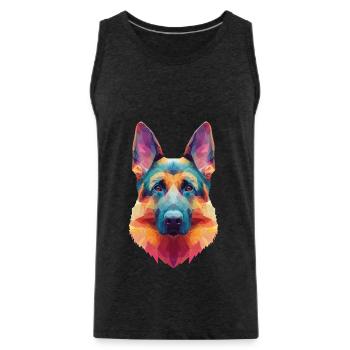 Chien de berger - Débardeur bio Premium Homme - charbon - Devant - Alexander (188cm)
