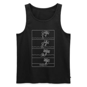 Es gibt kein Hochwasser.. - Männer Premium Bio Tank Top - Schwarz - Vorne - Michal (187cm)