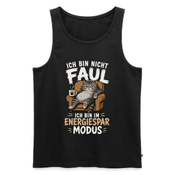 Ich Bin Nicht Faul Ich Bin Im Energiesparmodus - Männer Premium Bio Tank Top - Schwarz - Vorne - Michal (187cm)