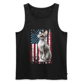 Cornish Rex US Cornish Rex Cat - Men's Premium Organic Tank Top - black - Front - Michal (187cm)