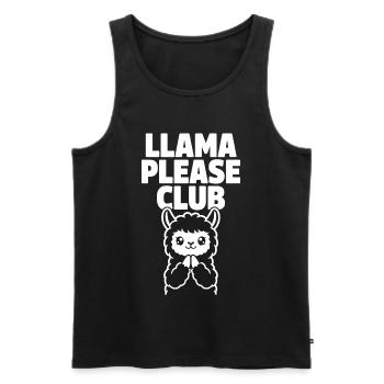 Club Llama Please – Lama mignonne - Débardeur bio Premium Homme - noir - Devant - Michal (187cm)