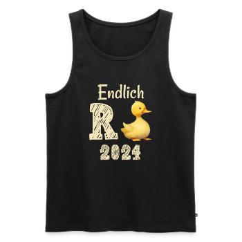 Rente 2024 mit Ente Rentner Ruhestand | R Ente - Männer Premium Bio Tank Top - Schwarz - Vorne - Michal (187cm)