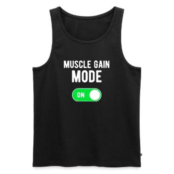 Mode de gain musculaire ON Gym Entraînement de musculation - Débardeur bio Premium Homme - noir - Devant - Michal (187cm)