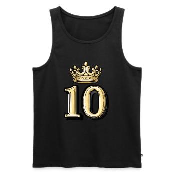 Couronne à 10 chiffres - Débardeur bio Premium Homme - noir - Devant - AI Model Male 178 light (178cm)