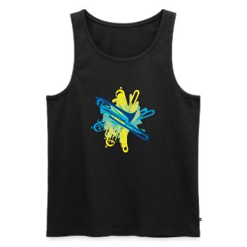 Posaune colorsplash blues - Männer Premium Bio Tank Top - Schwarz - Vorne - AI Model Male 178 light (178cm)
