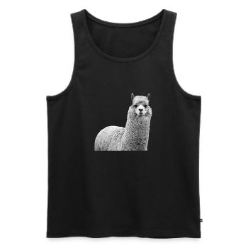 alpaca - Men's Premium Organic Tank Top - black - Front - AI Model Male 178 light (178cm)