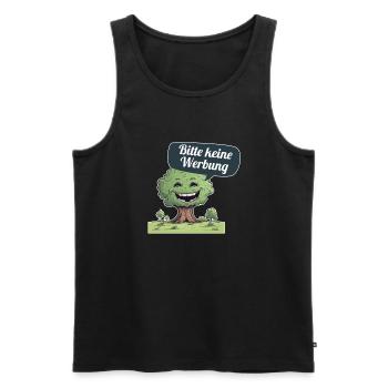 Bitte keine Werbung sagt der Baum - Männer Premium Bio Tank Top - Schwarz - Vorne - AI Model Male 178 light (178cm)