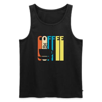 Kaffee | Kaffeetasse, latte, espresso, cappuccino - Männer Premium Bio Tank Top - Schwarz - Vorne - AI Model Male 178 light (178cm)