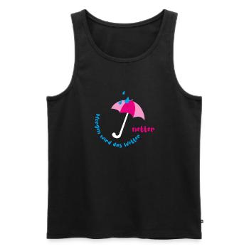 Morgen wird das Wetter netter - Männer Premium Bio Tank Top - Schwarz - Vorne - Michal (187cm)