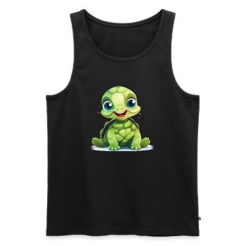Cute baby turtle - Men's Premium Organic Tank Top - black - Front - Michal (187cm)